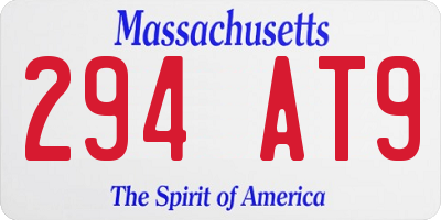 MA license plate 294AT9