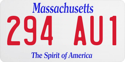 MA license plate 294AU1