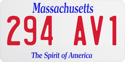 MA license plate 294AV1