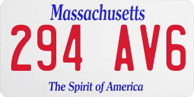 MA license plate 294AV6