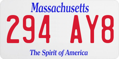 MA license plate 294AY8