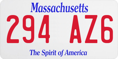 MA license plate 294AZ6