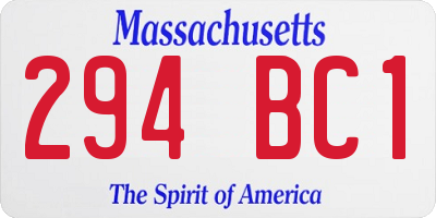 MA license plate 294BC1