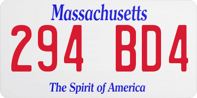 MA license plate 294BD4