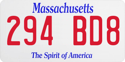 MA license plate 294BD8