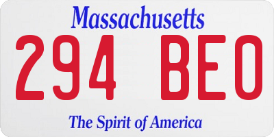 MA license plate 294BE0