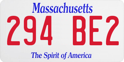 MA license plate 294BE2