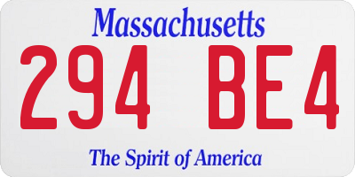 MA license plate 294BE4