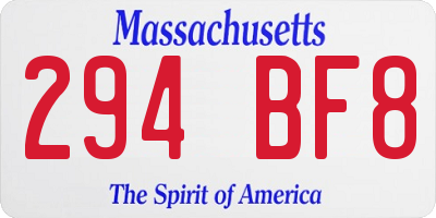 MA license plate 294BF8