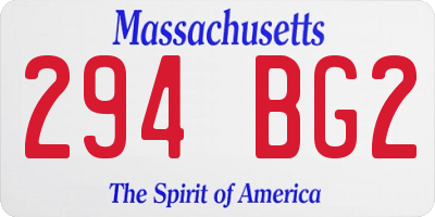 MA license plate 294BG2
