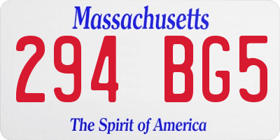 MA license plate 294BG5