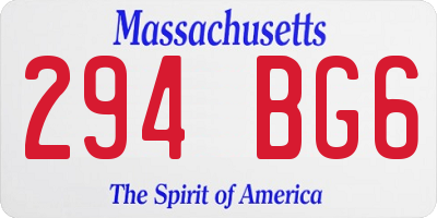 MA license plate 294BG6