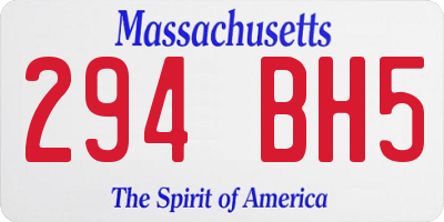MA license plate 294BH5