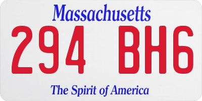 MA license plate 294BH6