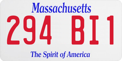MA license plate 294BI1
