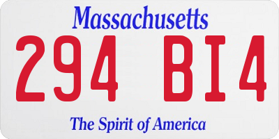MA license plate 294BI4