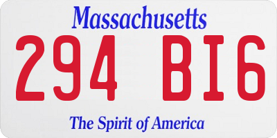 MA license plate 294BI6