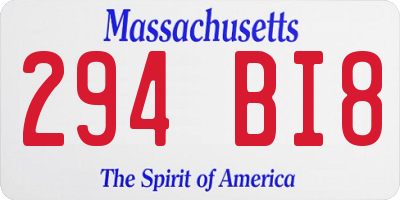 MA license plate 294BI8