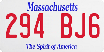 MA license plate 294BJ6
