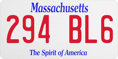 MA license plate 294BL6