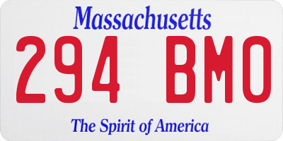 MA license plate 294BM0