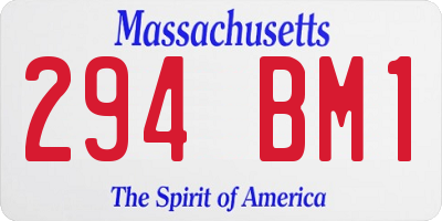 MA license plate 294BM1