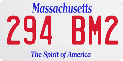 MA license plate 294BM2