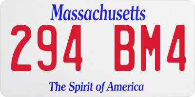 MA license plate 294BM4