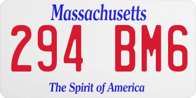 MA license plate 294BM6