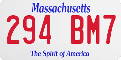 MA license plate 294BM7