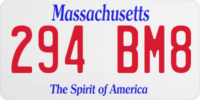 MA license plate 294BM8