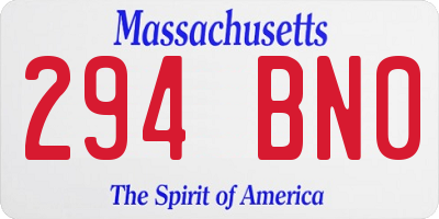 MA license plate 294BN0