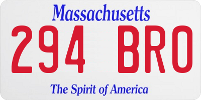 MA license plate 294BR0