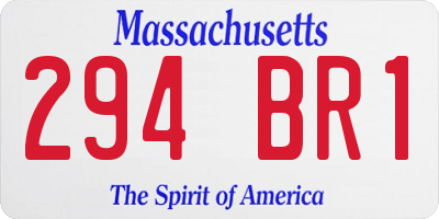 MA license plate 294BR1