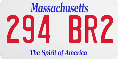 MA license plate 294BR2