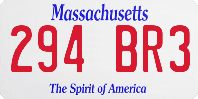 MA license plate 294BR3