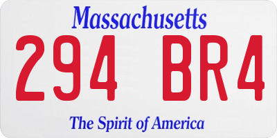 MA license plate 294BR4
