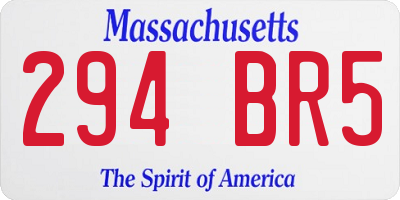 MA license plate 294BR5