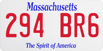 MA license plate 294BR6