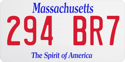 MA license plate 294BR7