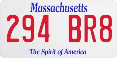 MA license plate 294BR8