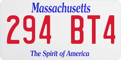 MA license plate 294BT4