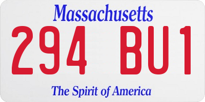 MA license plate 294BU1