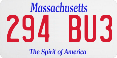 MA license plate 294BU3