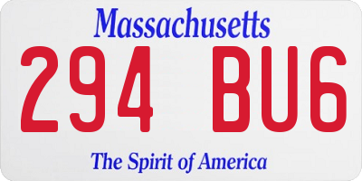 MA license plate 294BU6