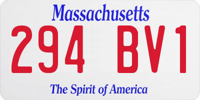 MA license plate 294BV1