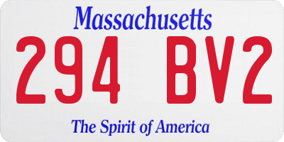 MA license plate 294BV2