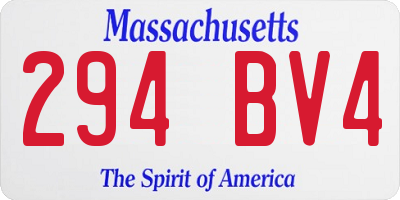 MA license plate 294BV4