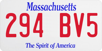 MA license plate 294BV5