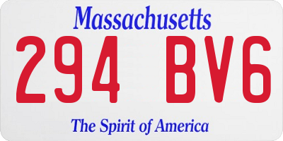 MA license plate 294BV6